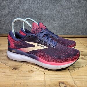 Brooks Ghost 16 Shoes Womens 7 2A Narrow Peacoat Raspberry Apricot Road Running